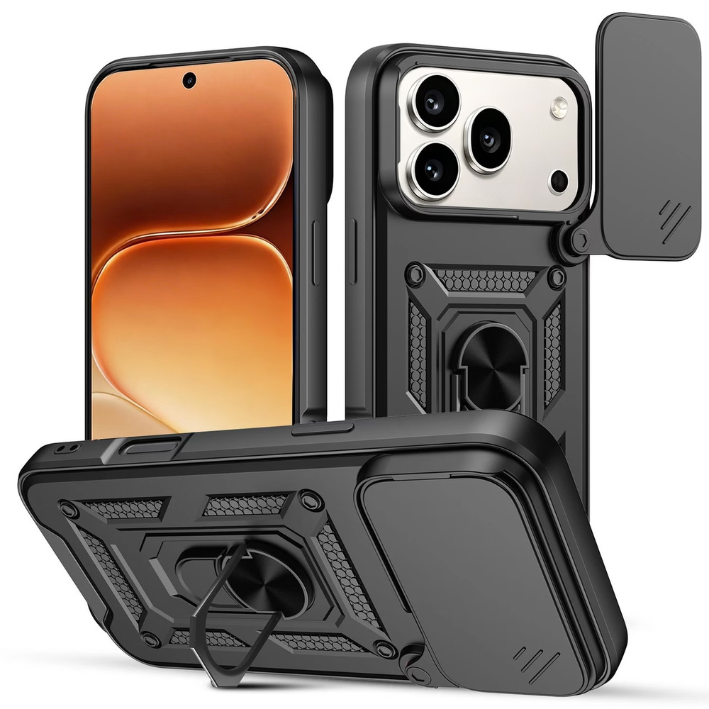 Gepanzertes Gehäuse Für Honor 600 Pro, Camshield Slide, Schwarz