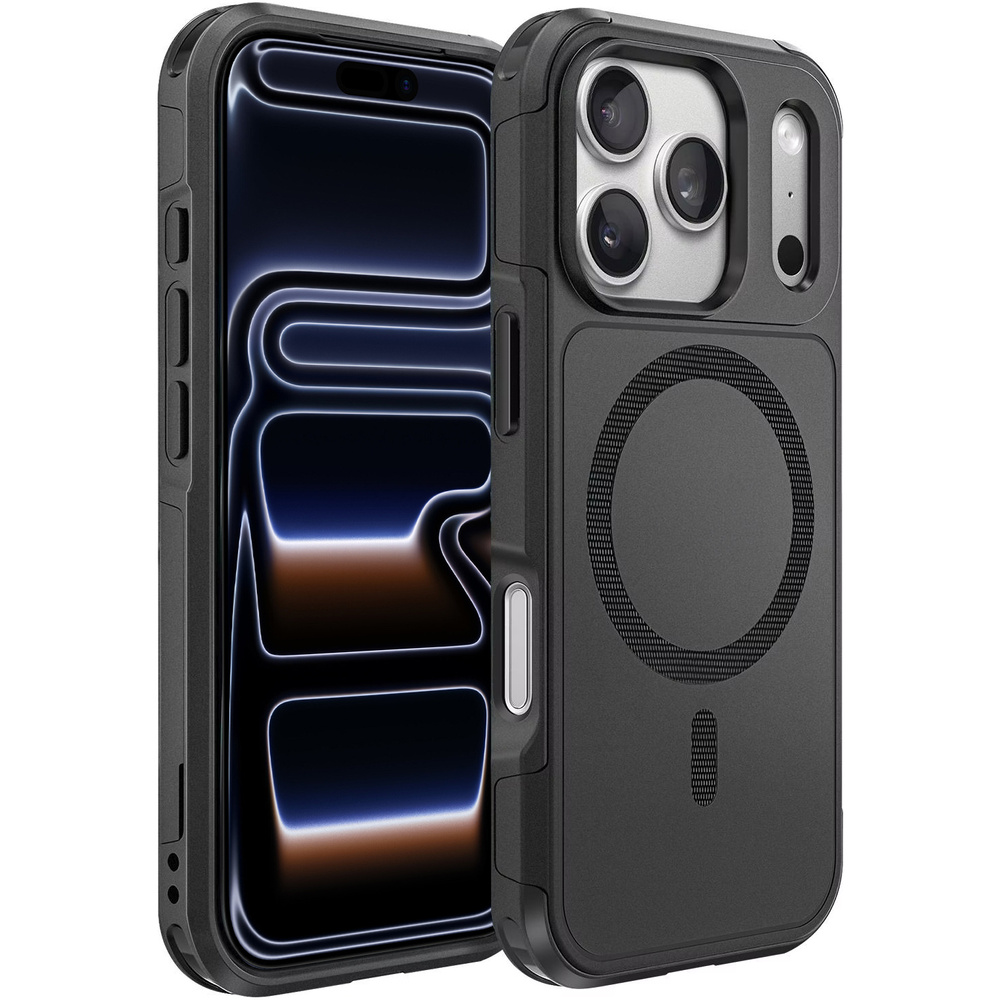 Gepanzertes Case Für Iphone 17 Pro, Magforce Magsafe, Schwarz