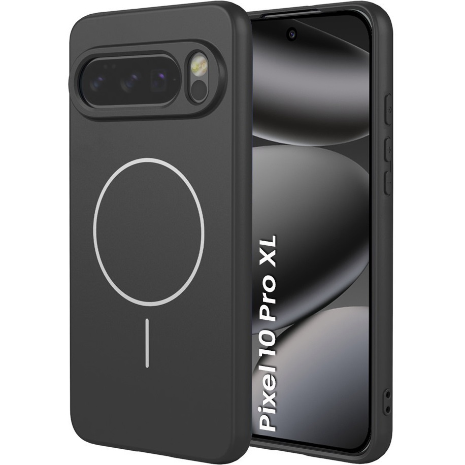 Schutzhülle Für Google Pixel 10 Pro Xl, Mit Magsafe-anschluss, Silikon, Schwarz