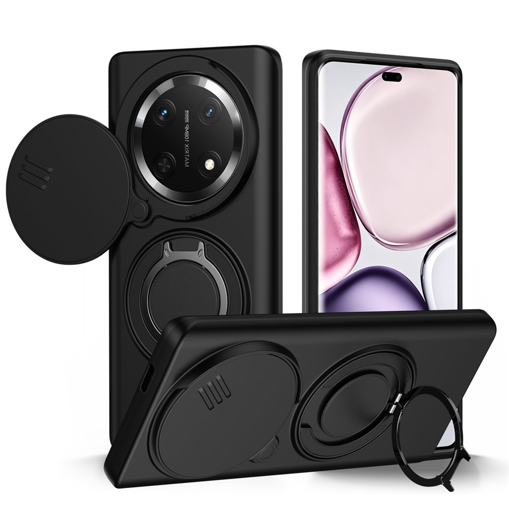 Gepanzerte Schutzhülle Für Honor Magic 7 Lite, Ringständer, Magsafe-halterung, Schwarz