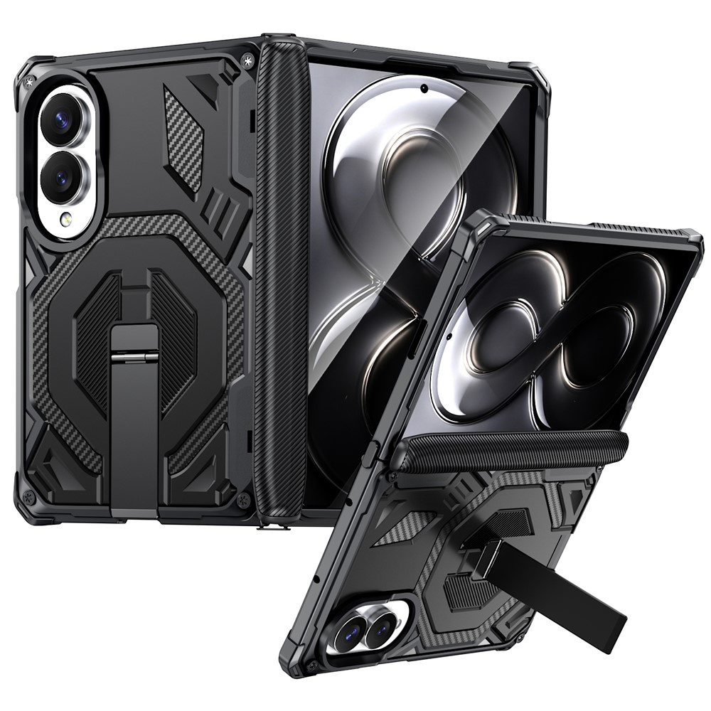 Gepanzerte Schutzhülle Für Samsung Galaxy Z Fold 8, Mit Ständer Und Scharnierabdeckung, Für Magsafe, Schwarz