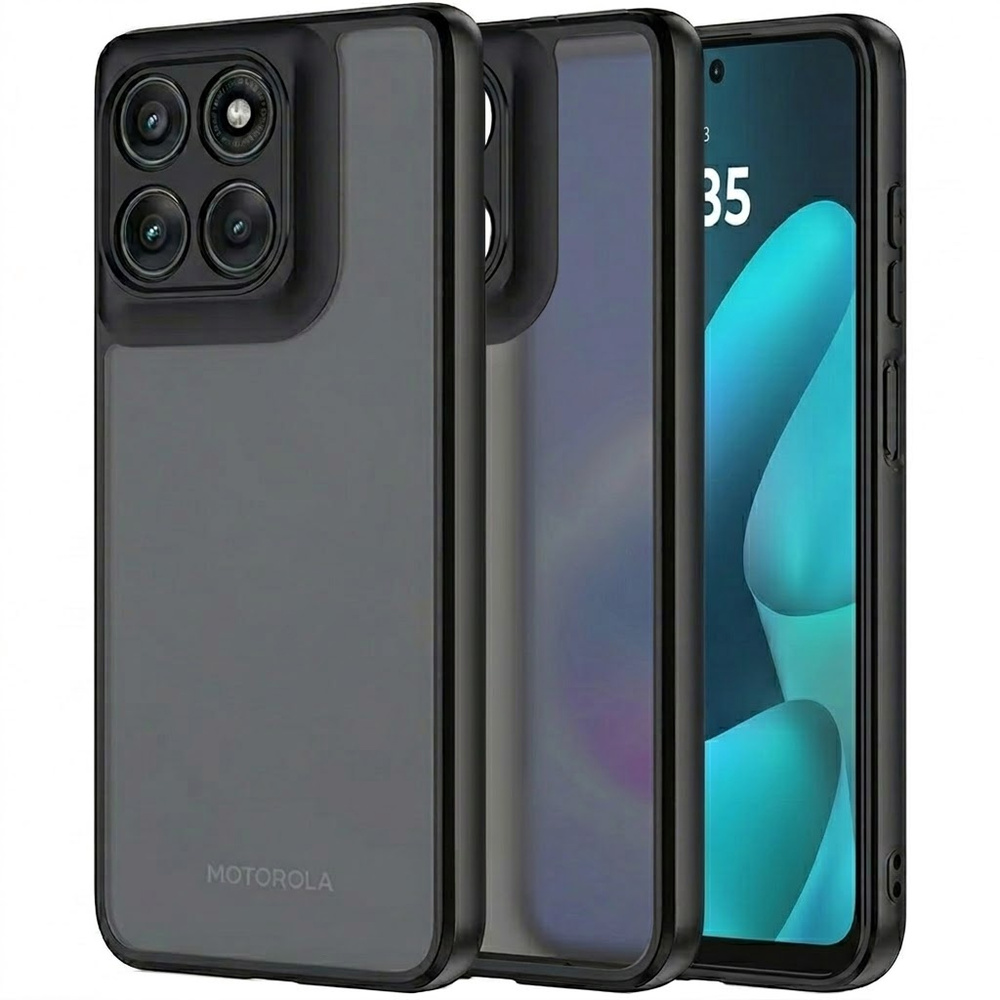Schutzhülle Für Motorola Moto G57 Power, Fusion Hybrid, Mattschwarz