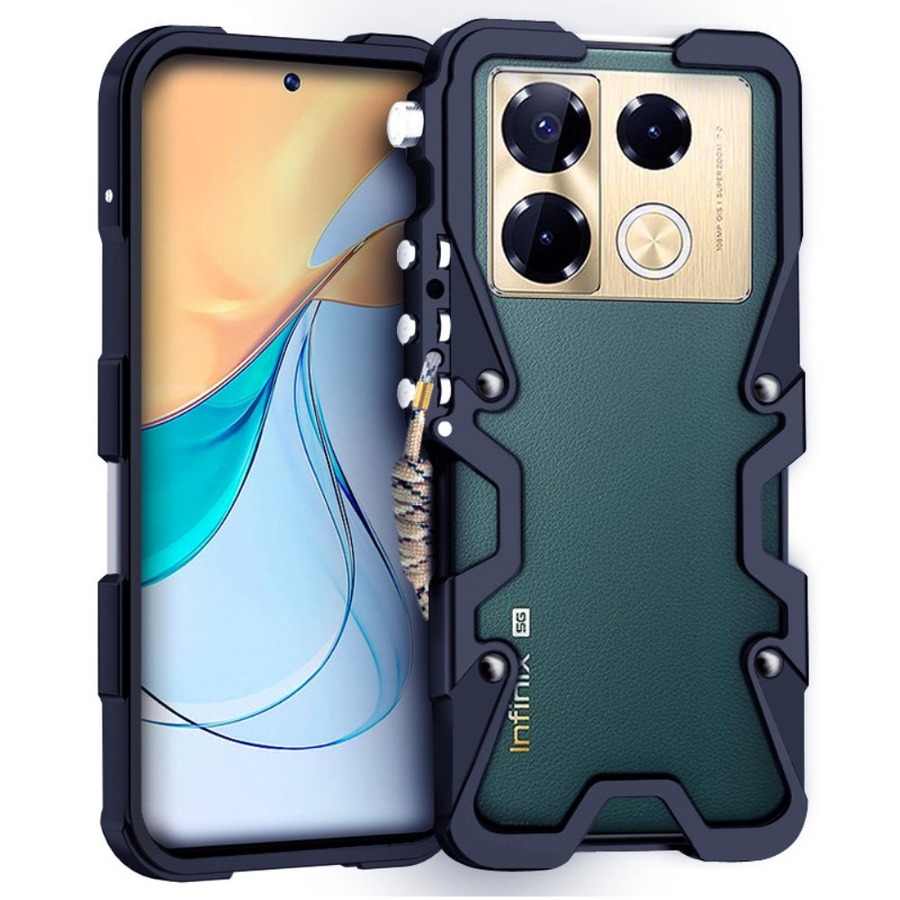 Infinix Note 40 Pro Hülle, Aluminiumlegierungs-bumper, Schwarz