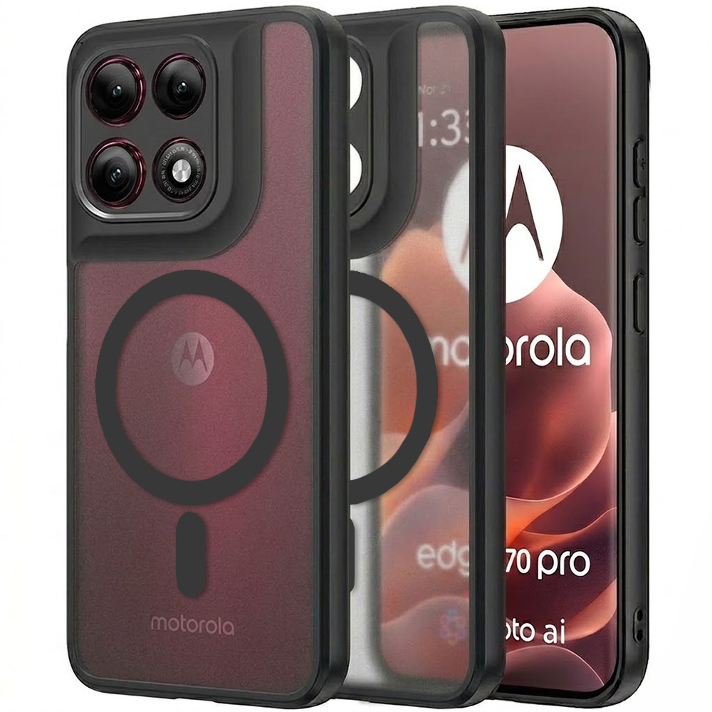 Schutzhülle Für Motorola Edge 70 Pro, Mit Magsafe-anschluss, Mattes Design, Schwarz