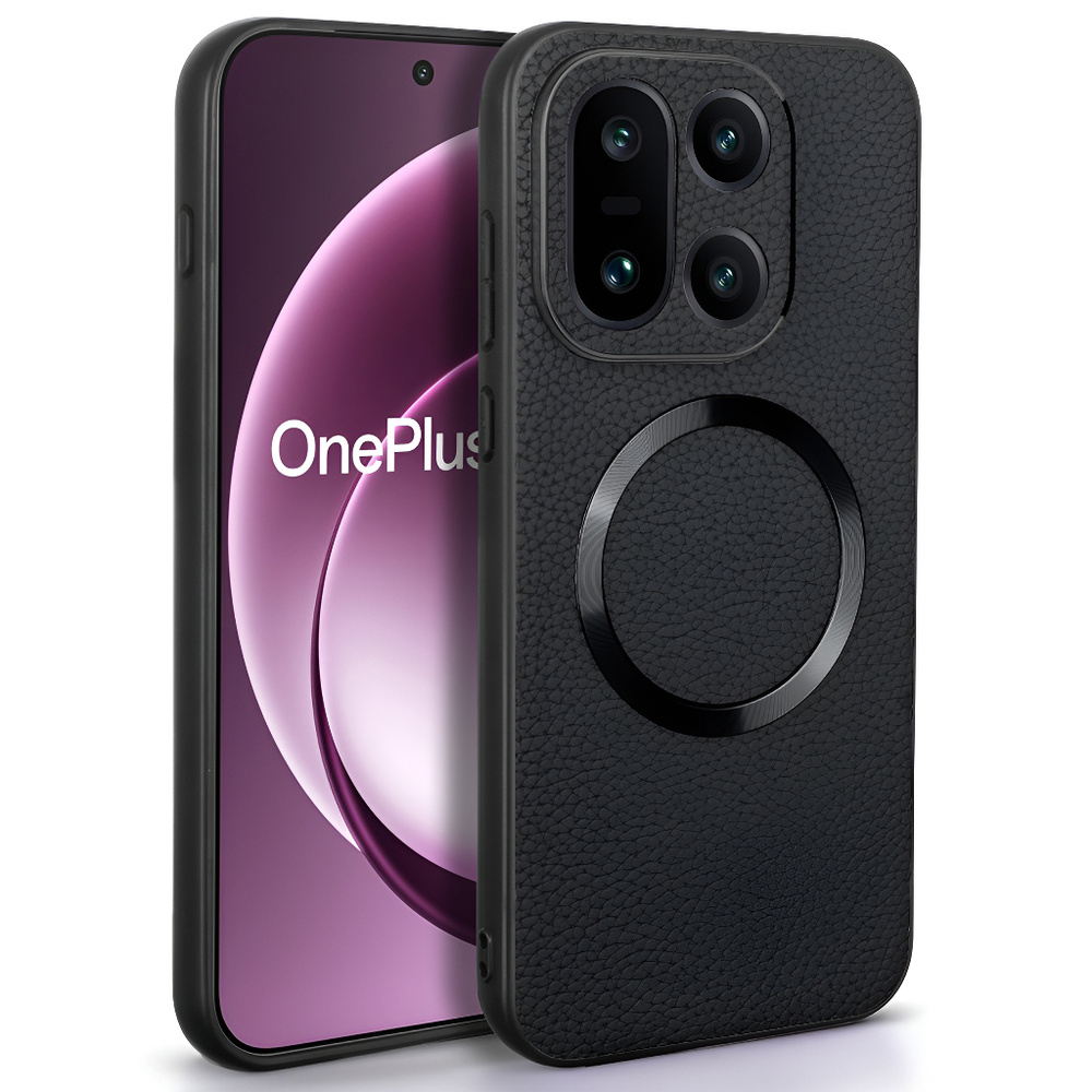 Schutzhülle Für Oneplus 15, Leder-hybrid, Magsafe, Schwarz