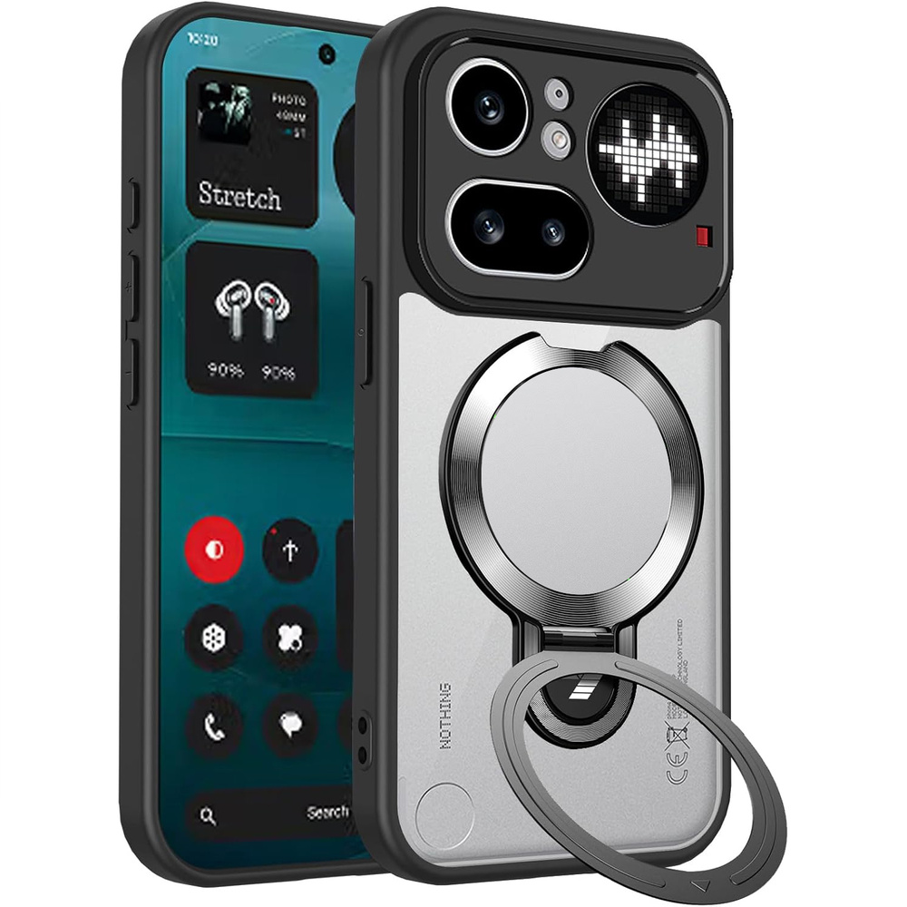 Hülle Für Nothing Phone (4a) Pro, Mit Ständerring, Für Magsafe, Schwarz