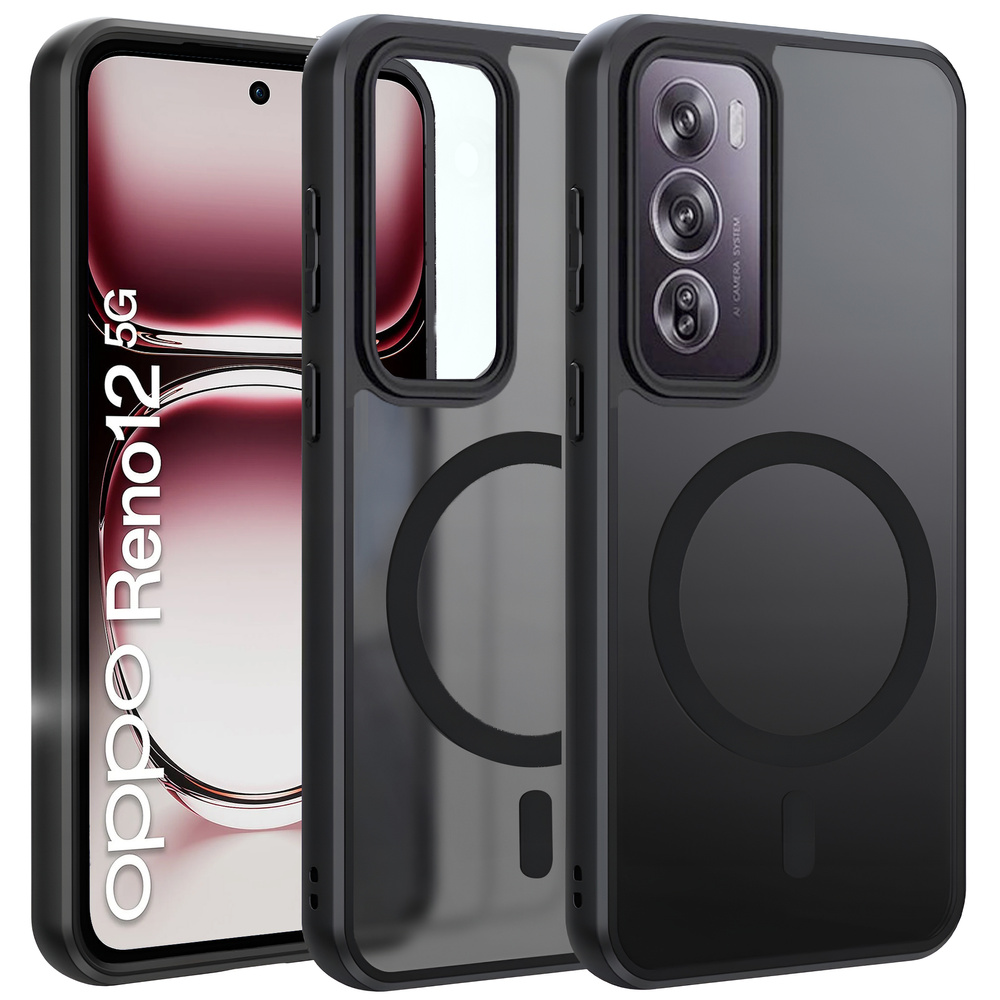 Schutzhülle Für Oppo Reno 12 Pro, Mit Magsafe-funktion, Mattschwarz