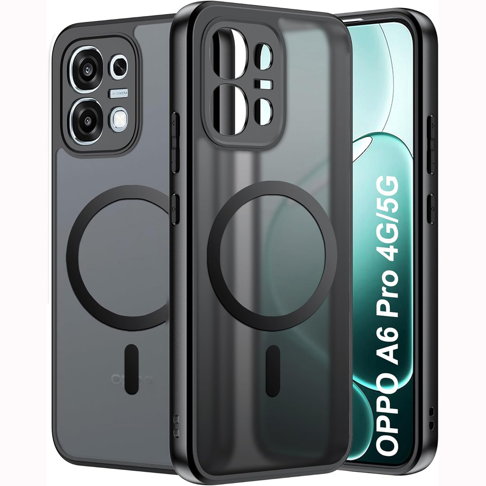Schutzhülle Für Oppo A6 Pro 5g, Mit Magsafe-funktion, Matt Schwarz
