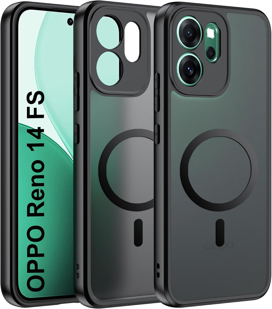 Schutzhülle Für Oppo Reno 14 F / 14 Fs, Matte Hülle, Mit Magsafe-anschluss, Mattschwarz