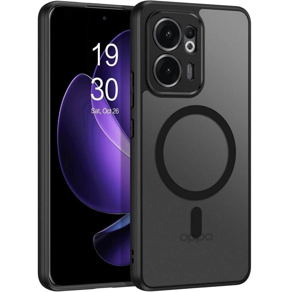 Schutzhülle Für Oppo Reno 13f / Oppo Reno 13fs, Mit Magsafe-funktion, Mattschwarz