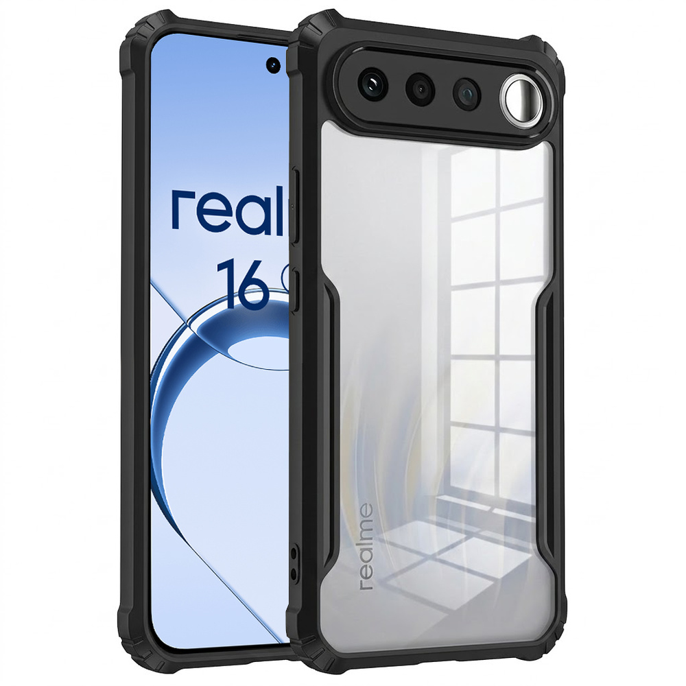 Hülle Für Realme 16 5g, Stoßfest, Hybrid, Schwarz