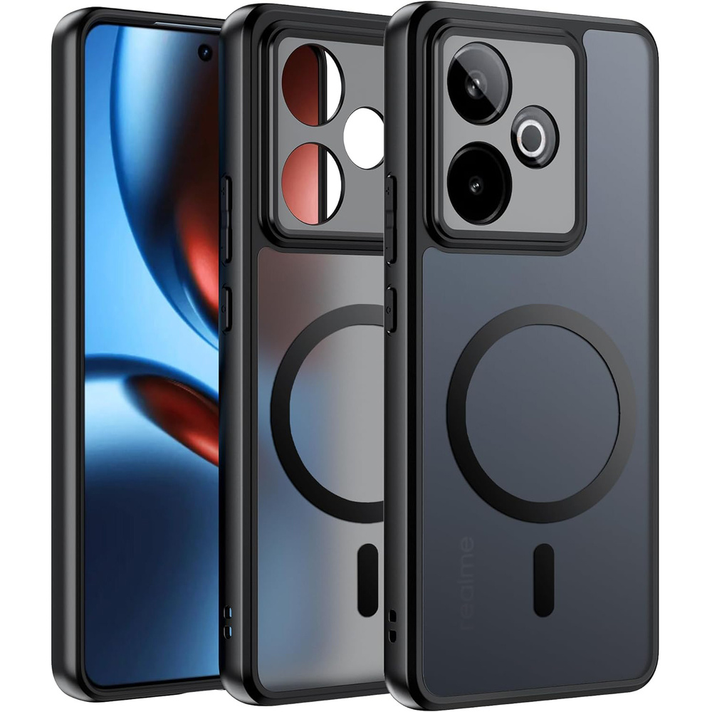 Hülle Für Realme Gt 7 / 7t, Mit Magsafe-funktion, Matt Schwarz