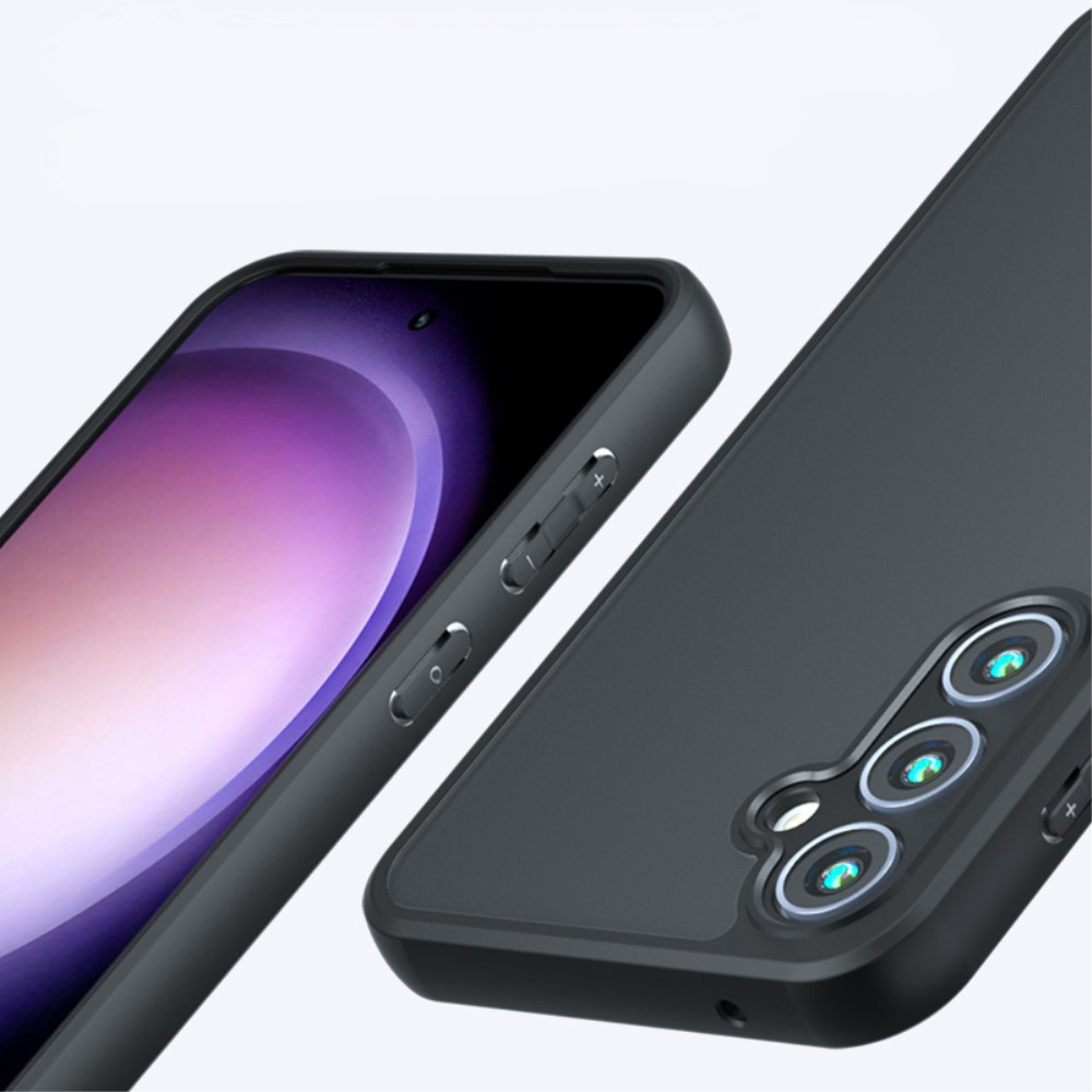 Schutzhülle Für Samsung Galaxy A35 5g, Matt Schwarz + Displayschutzfolie Aus Glas