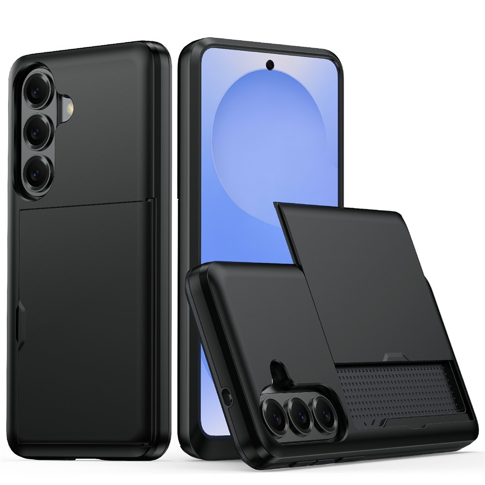 Schutzhülle Für Samsung Galaxy A37 5g, Mit Verschiebbarem Kartenfach, Schwarz