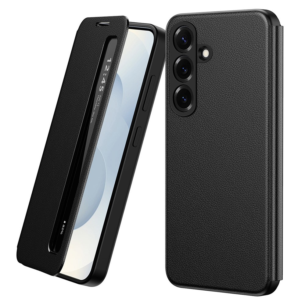 Samsung Galaxy A57 5g Smart View Window Lederhülle, Schwarz