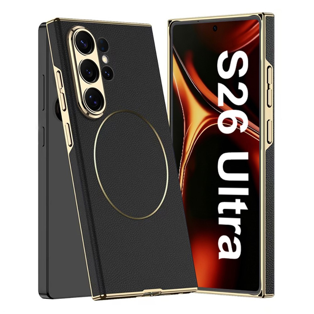 Samsung Galaxy S26 Ultra Hülle, Gkk Nickel Ring Leder, Schwarz