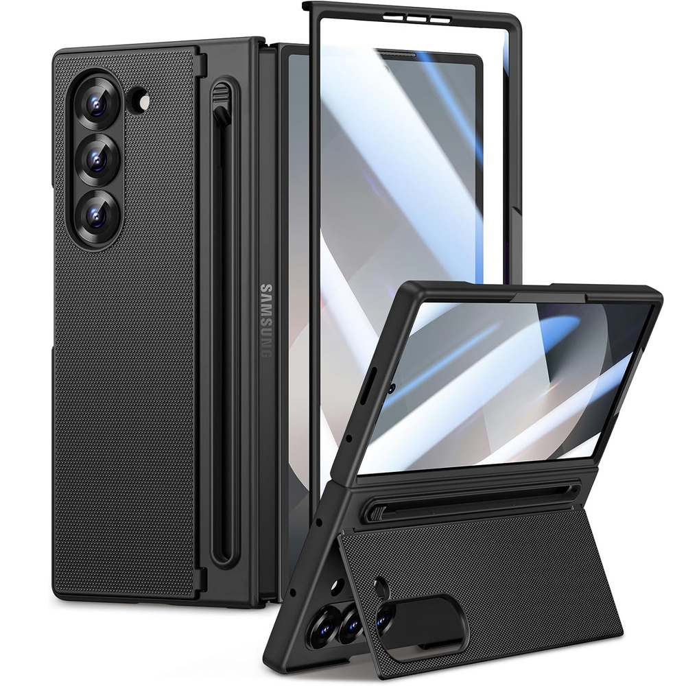 Samsung Galaxy Z Fold7 5g Hülle Mit Glas Und Stifthalter – Schwarz