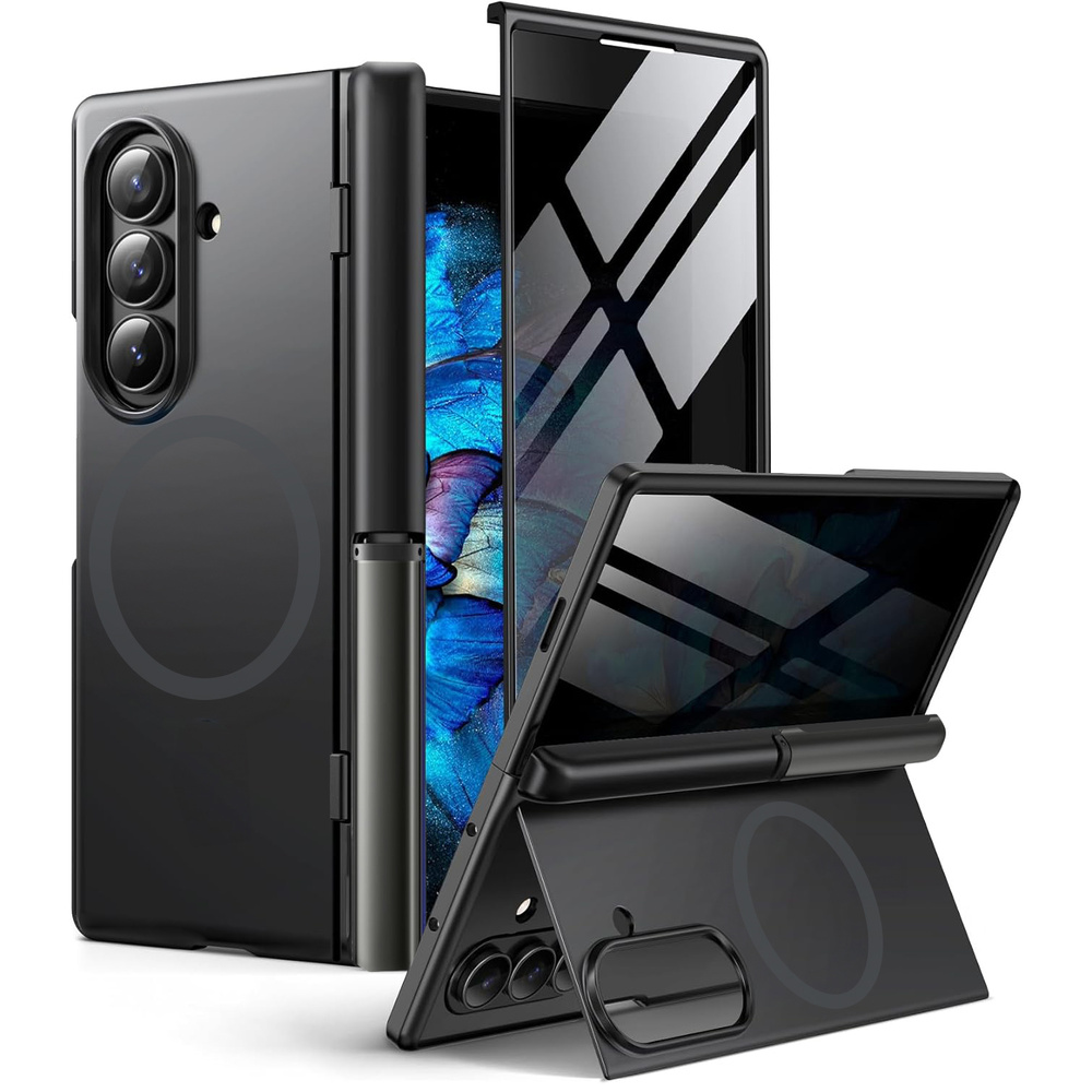 Schutzhülle Für Samsung Galaxy Z Fold7 5g, Mit Sichtschutzglas, Schwarz