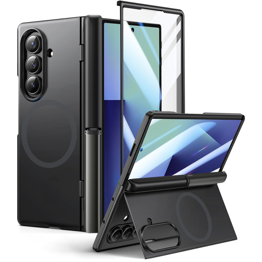 Schutzhülle Für Samsung Galaxy Z Fold7 5g, Mit Displayschutzfolie Aus Glas, Magsafe-kompatibel, Schwarz