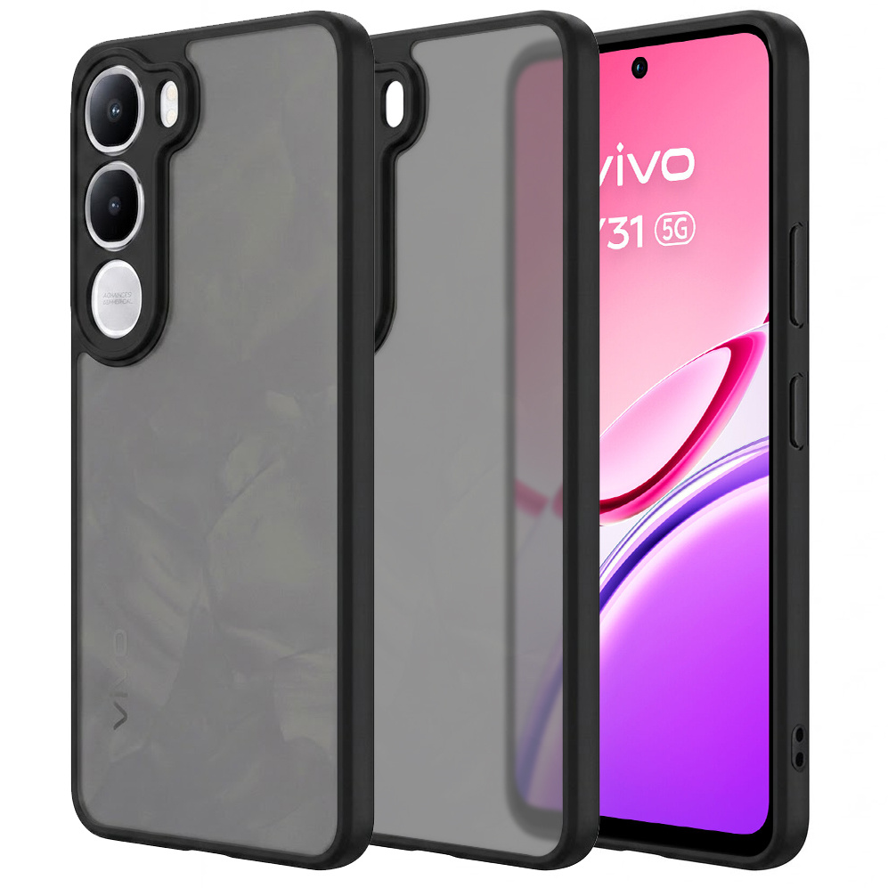 Hülle Für Vivo Y31 5g / Y21d 4g, Fusion Hybrid, Mattschwarz