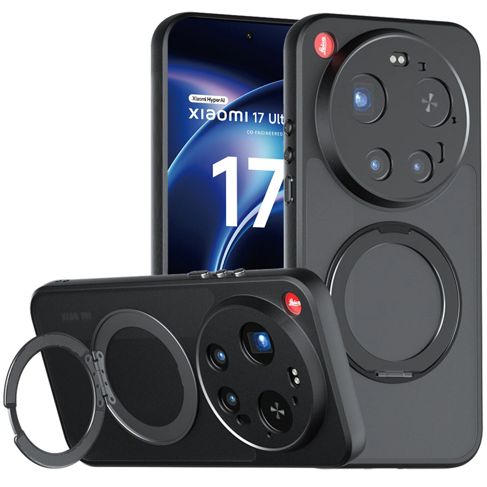 Schutzhülle Für Xiaomi 17 Ultra, Matte Skin-touch-oberfläche, Mit Ständer, Schwarz