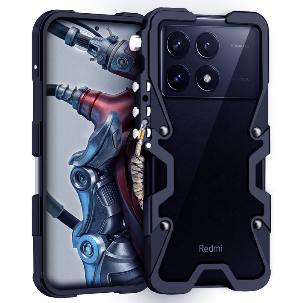 Schutzhülle Für Xiaomi Poco F6 Pro, Aluminiumlegierungs-bumper, Schwarz