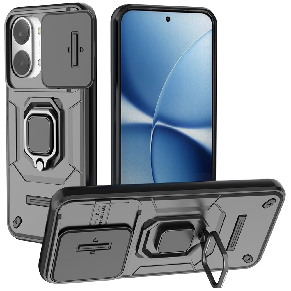 Schutzhülle Für Xiaomi Poco X8 Pro, Mit Ausklappbarem Kameraobjektiv, Schwarz