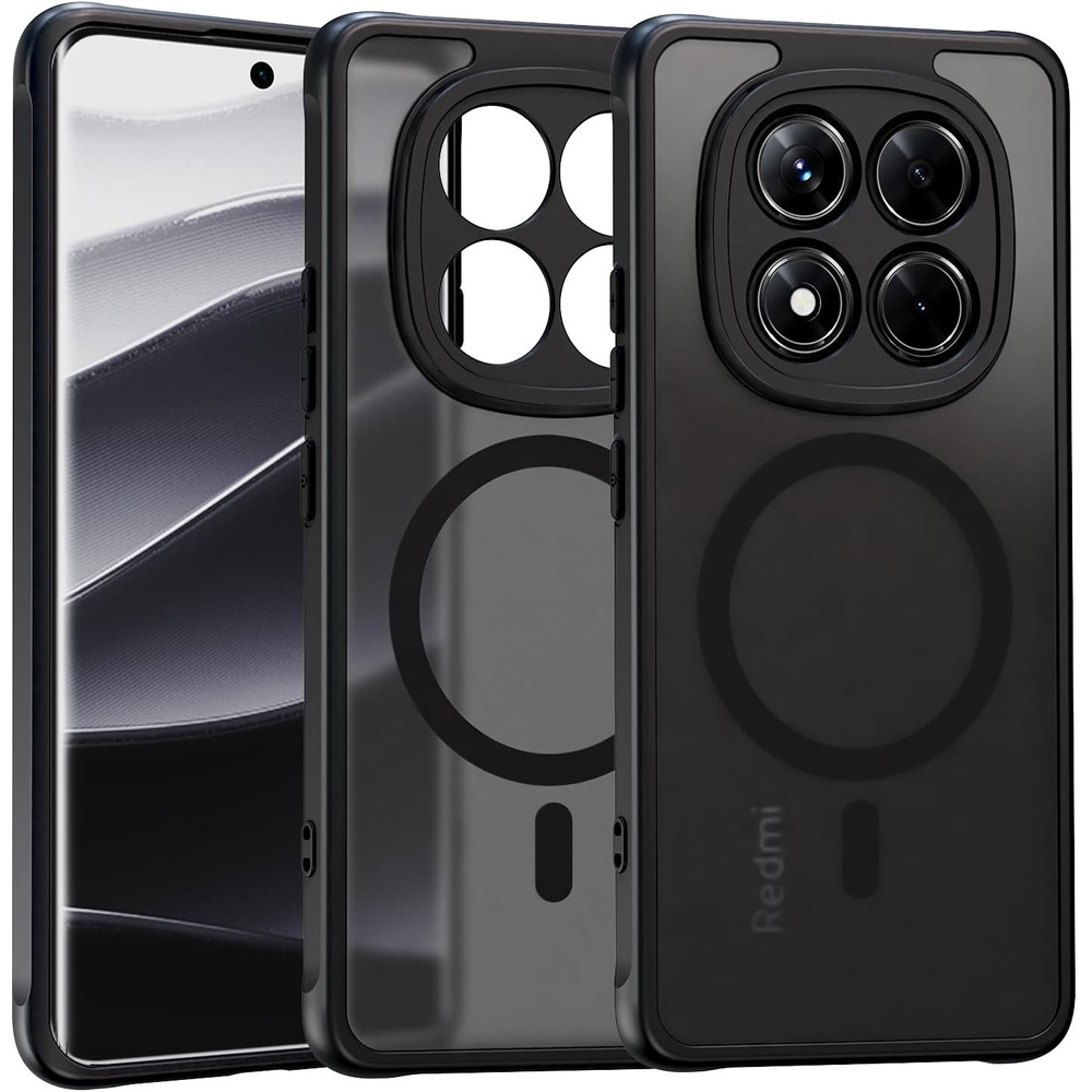 Schutzhülle Für Xiaomi Redmi Note 14 Pro 5g / Xiaomi Poco X7 5g, Mit Magsafe-funktion, Matt Schwarz