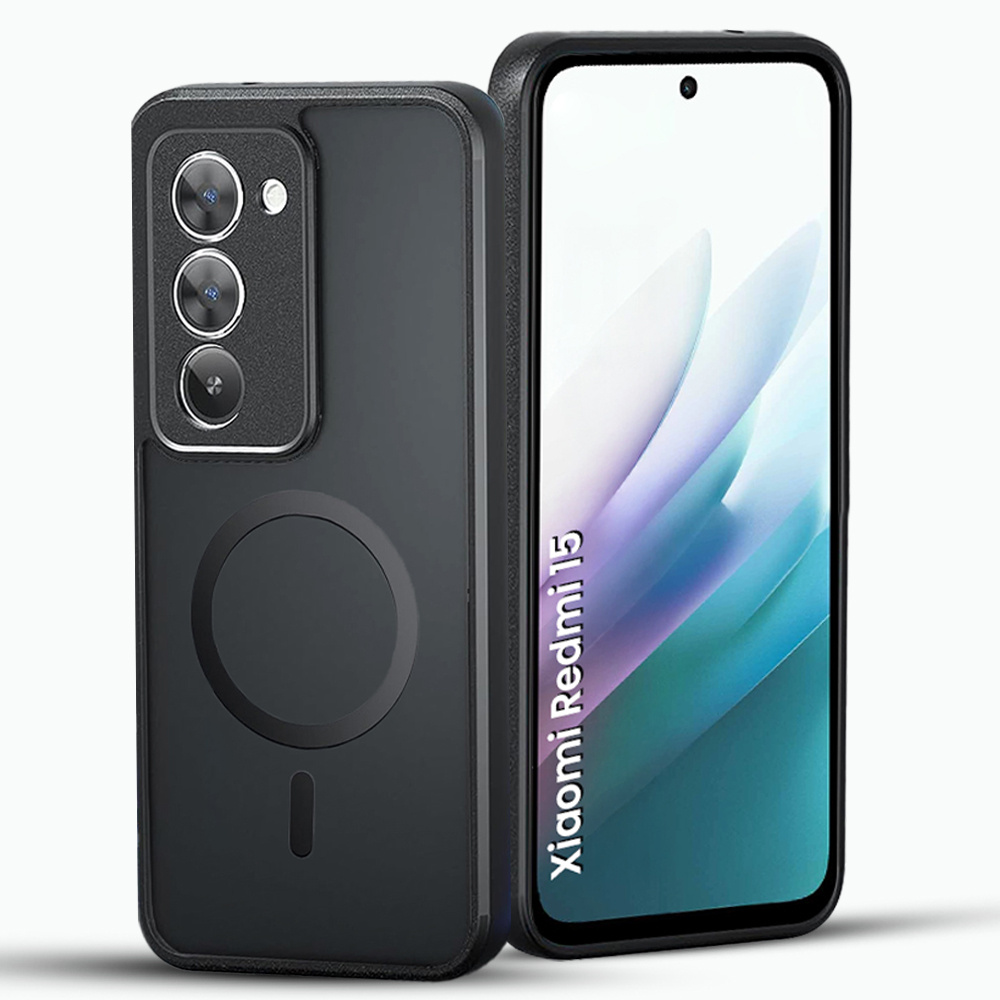 Schutzhülle Für Xiaomi Redmi 15 5g/4g, Matte Hülle, Mit Magsafe-anschluss, Mattschwarz