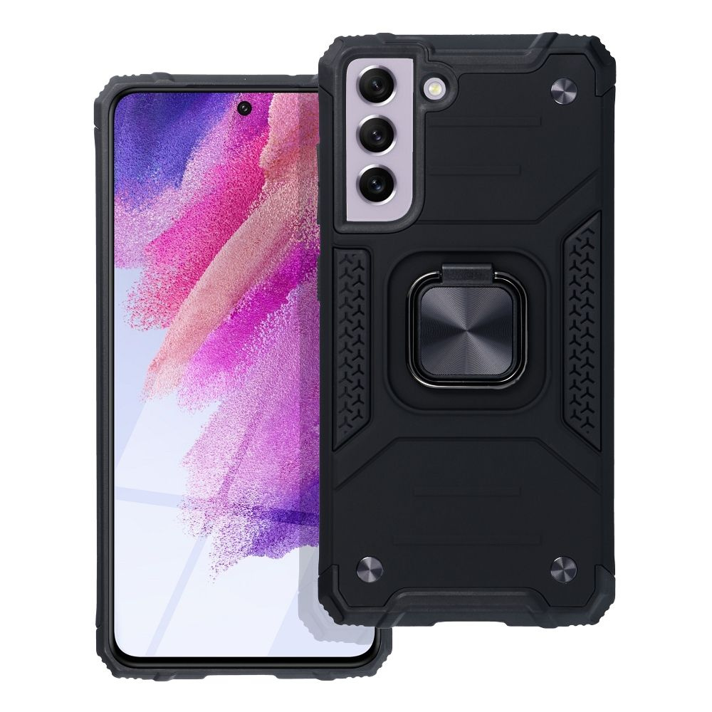 Ringhülle Mit Ständer Für Samsung Galaxy S23 Fe, Schwarz + 9h-glas