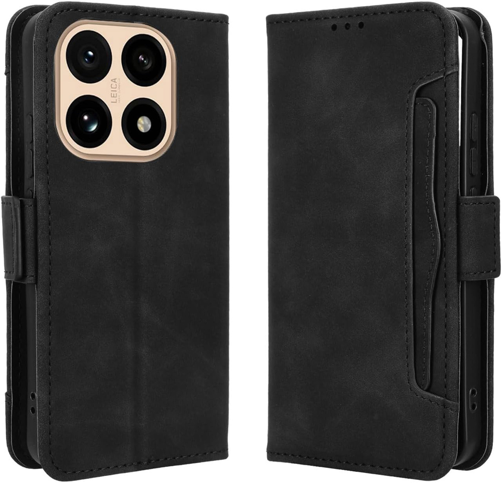 Klapphülle Für Xiaomi 15t, Mit Kartenfach, Schwarz