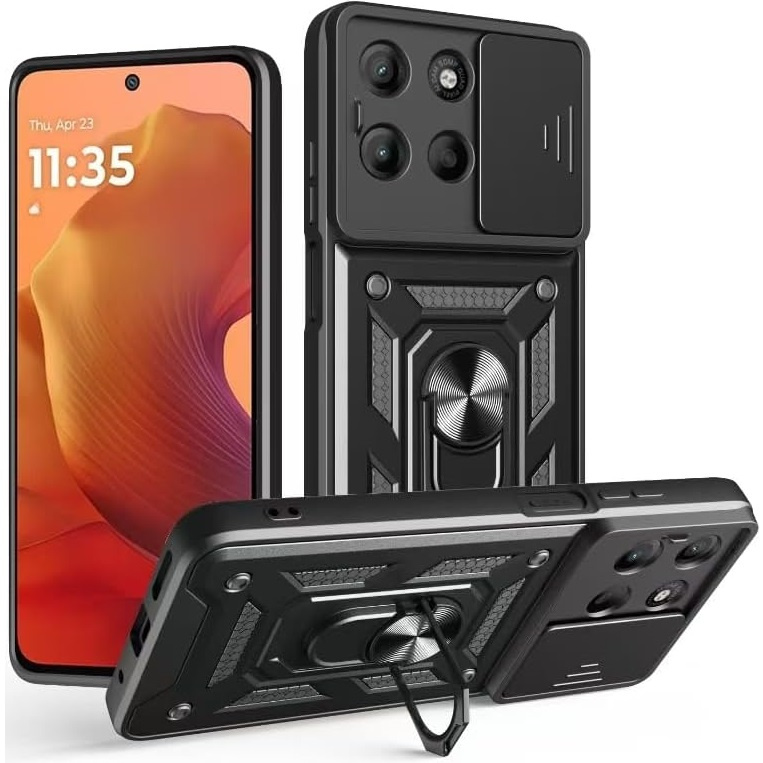 Gepanzertes Gehäuse Für Motorola Moto G17 / G17 Power / G15 / G15 Power, Camshield Slide, Schwarz