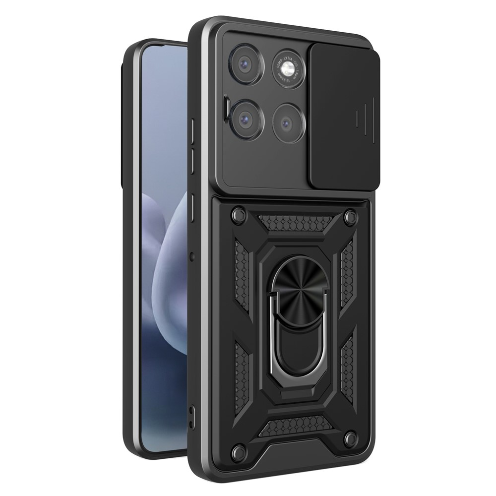 Gepanzertes Gehäuse Für Motorola Moto G77 / G67, Camshield Slide, Schwarz