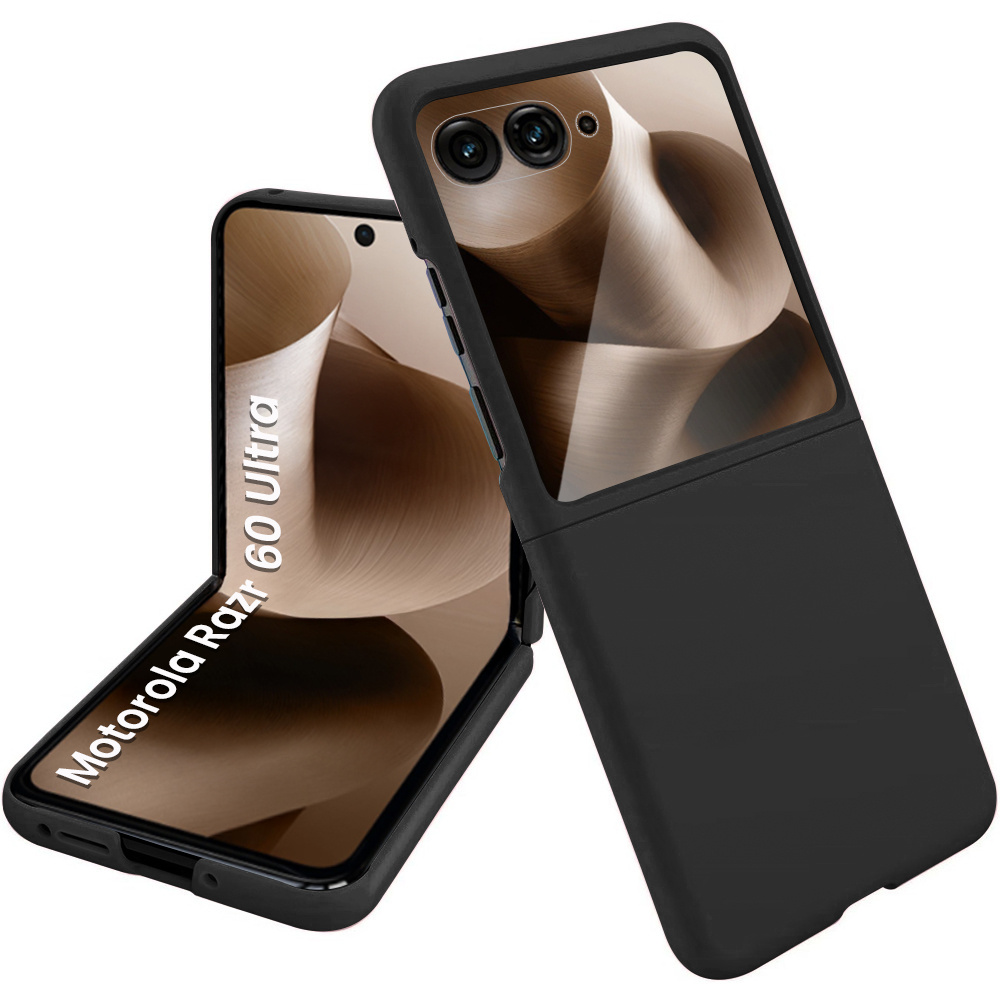 Schutzhülle Für Motorola Razr 70 Ultra / 60 Ultra, Pc-gehäuse, Mit Glas, Schwarz