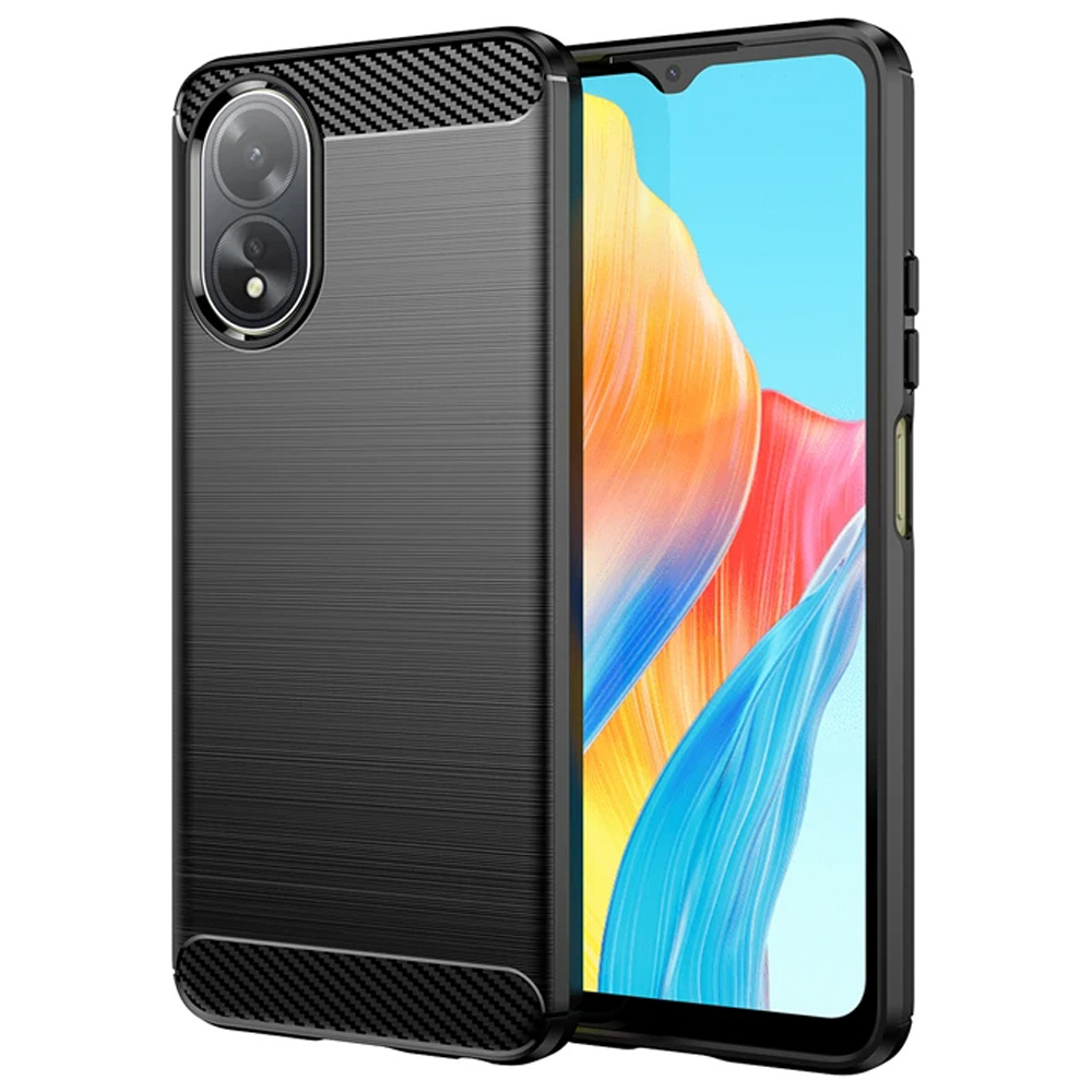 Schutzhülle Für Oppo A38 / A18, Carbon, Schwarz
