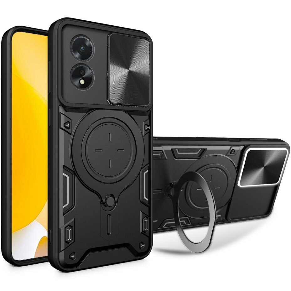 Gepanzertes Gehäuse Für Oppo A38 / A18, Camshield Slide, Schwarz