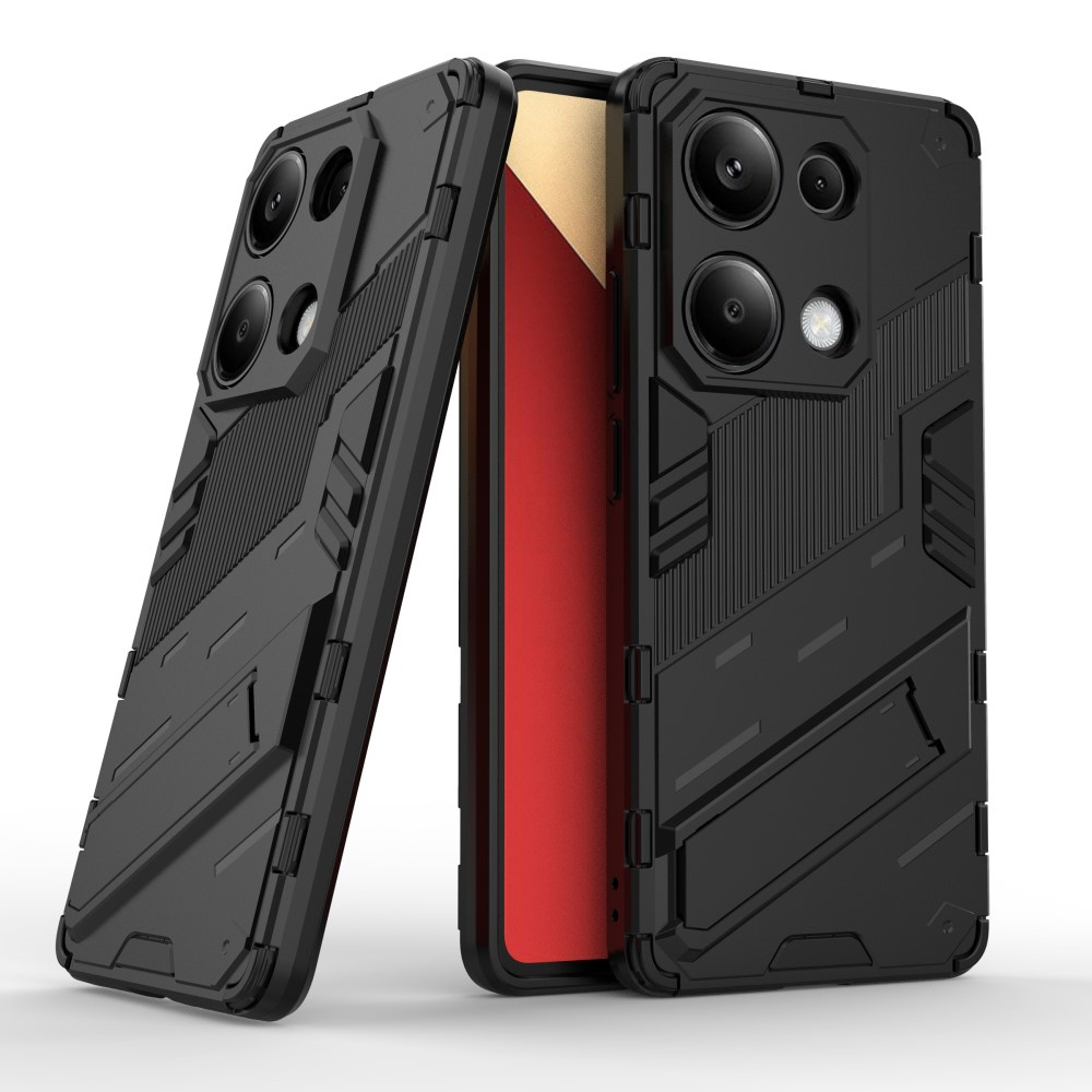 Schutzhülle Für Xiaomi Redmi Note 13 Pro 4g / Poco M6 Pro 4g, Mit Militär-aufstellfunktion, Schwarz