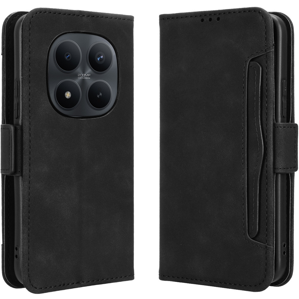 Klapphülle Für Xiaomi Redmi Note 15 Pro Plus 5g / Poco M8 Pro 5g, Mit Kartenfach, Schwarz
