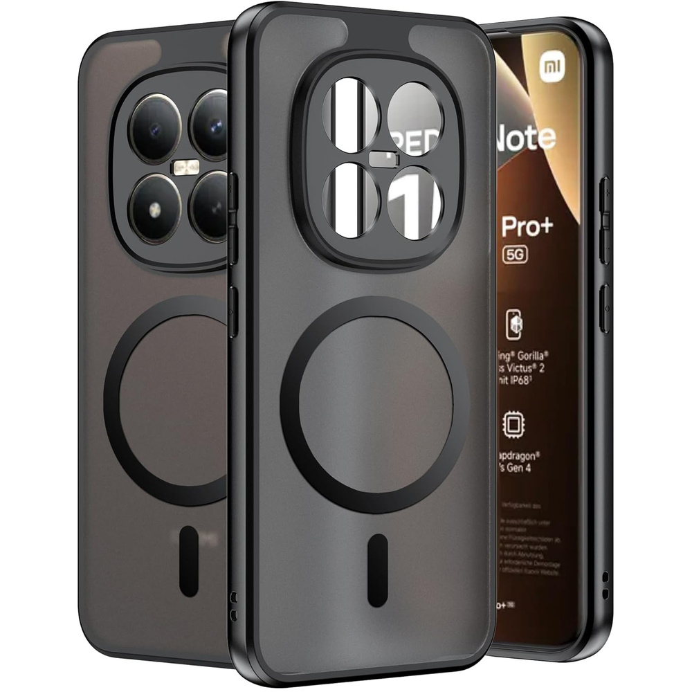 Schutzhülle Für Xiaomi Redmi Note 15 Pro Plus 5g / Poco M8 Pro 5g, Mit Magsafe-funktion, Matt Schwarz
