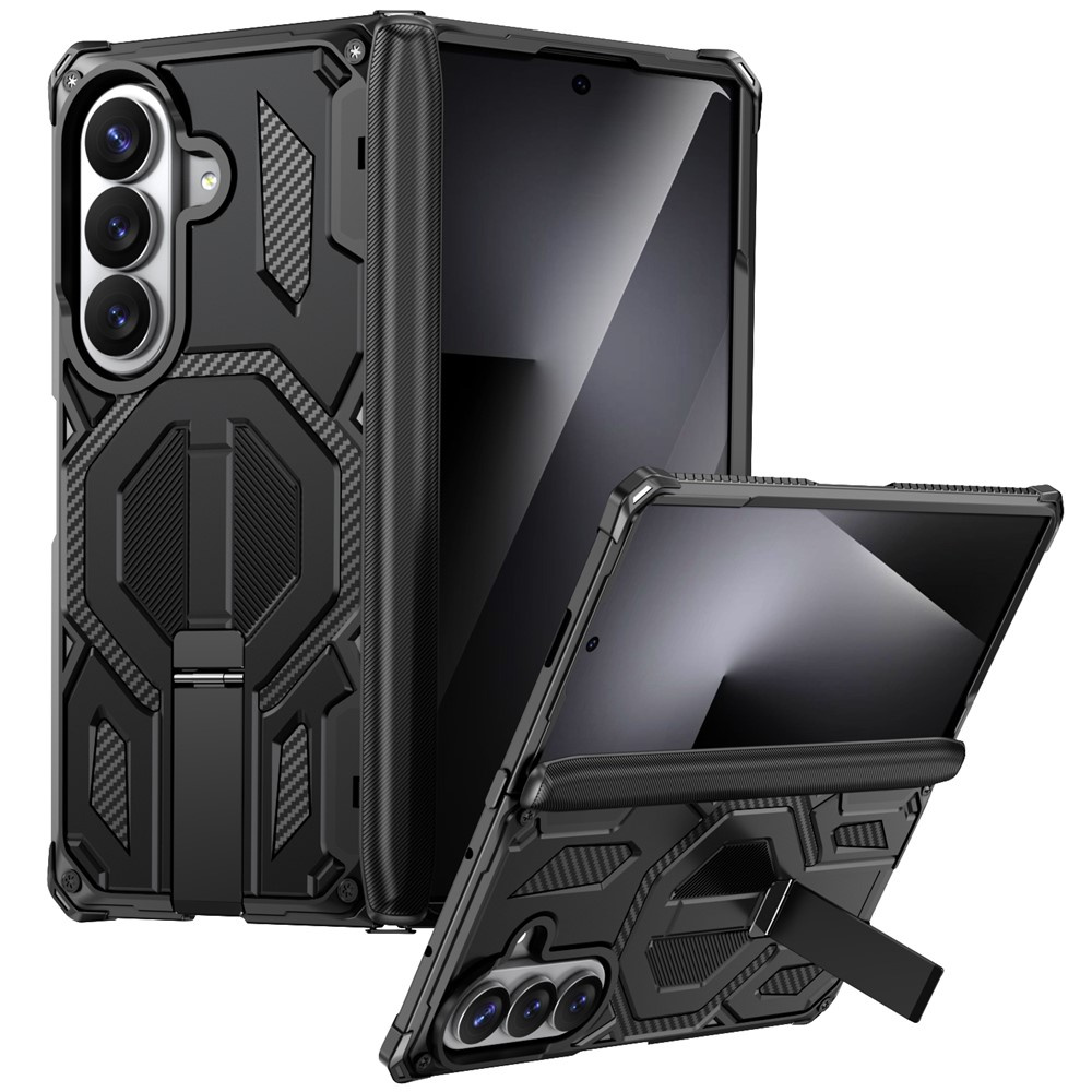 Gepanzerte Schutzhülle Für Samsung Galaxy Z Fold 8 Ultra, Mit Ständer Und Scharnierabdeckung, Für Magsafe, Schwarz