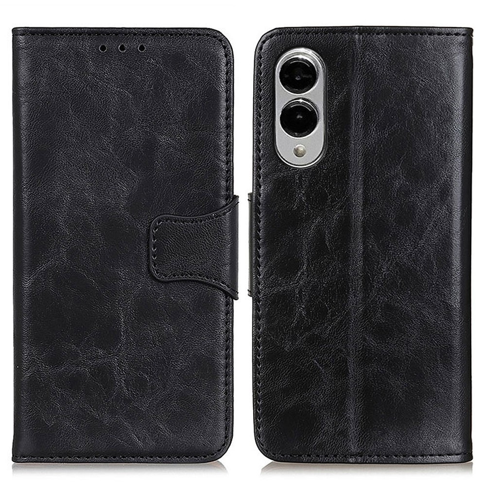 Klapphülle Für Samsung Galaxy S25 Edge, Leder, Schwarz