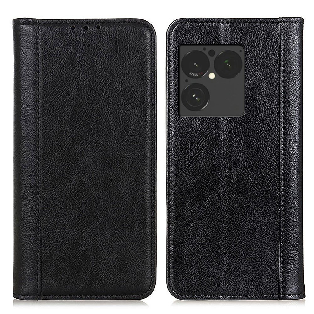 Klapphülle Aus Spaltleder Für Sony Xperia 1 Viii, Schwarz