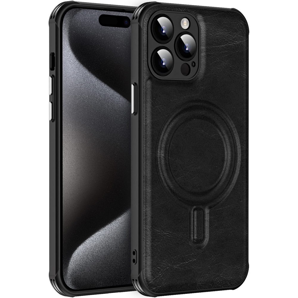 Magnetische Hülle Für Iphone 15 Pro Max, Mit Magsafe, Schwarz