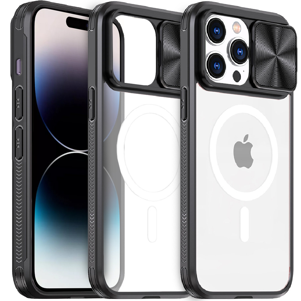 Iphone 14 Pro Max Hülle, Schiebekamera Magsafe, Schwarz