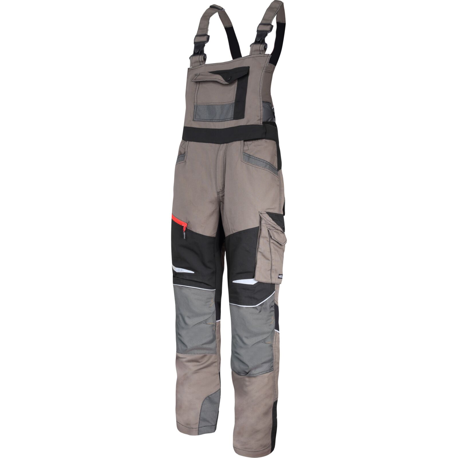 Khaki-schwarze Latzhose Mit Stretcheinsätzen, Größe „m“, Ce-kennzeichnung, Lahti