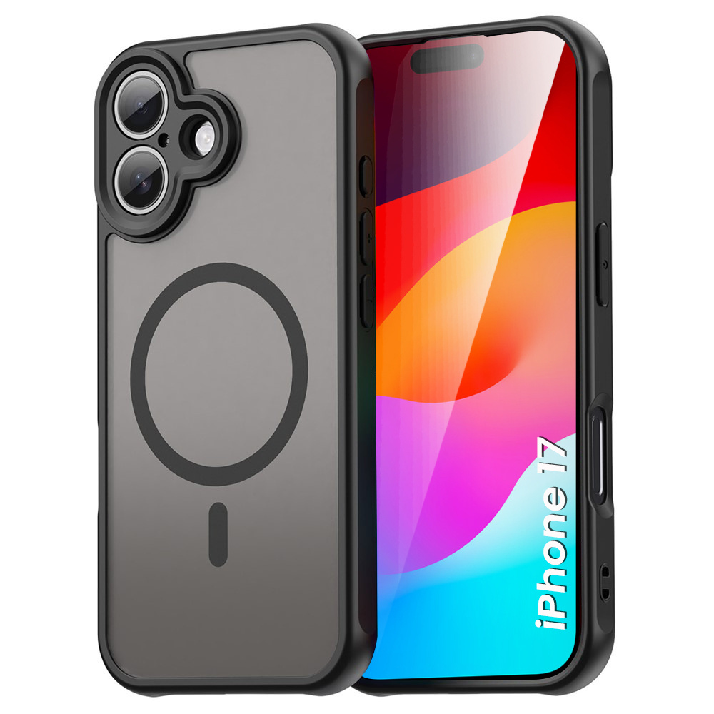 Matte Hülle Für Iphone 17, Mit Magsafe, Verstärkt, Matt Mit Schwarzem Rahmen