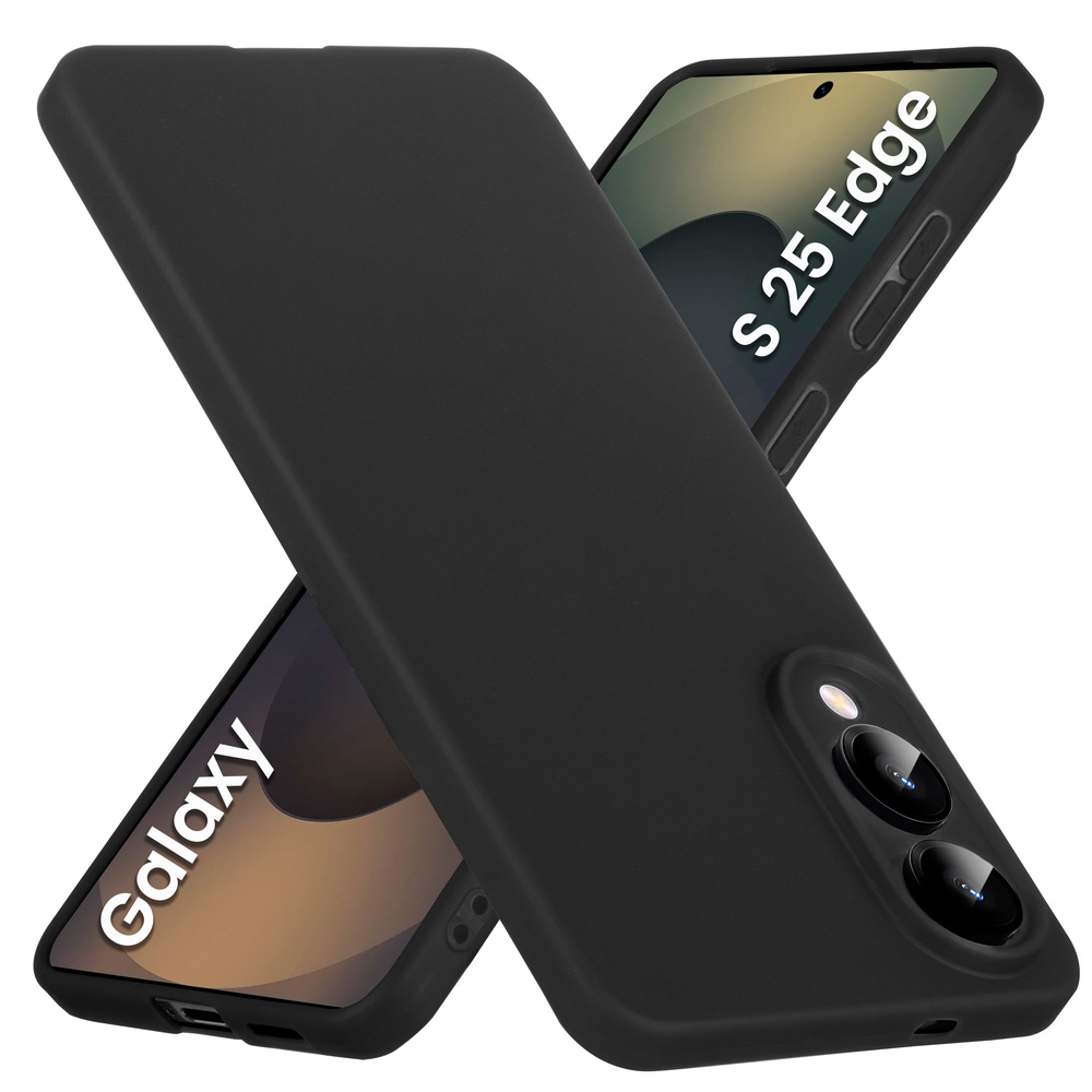 Matte Tpu-hülle Für Samsung Galaxy S25 Edge – Schwarz