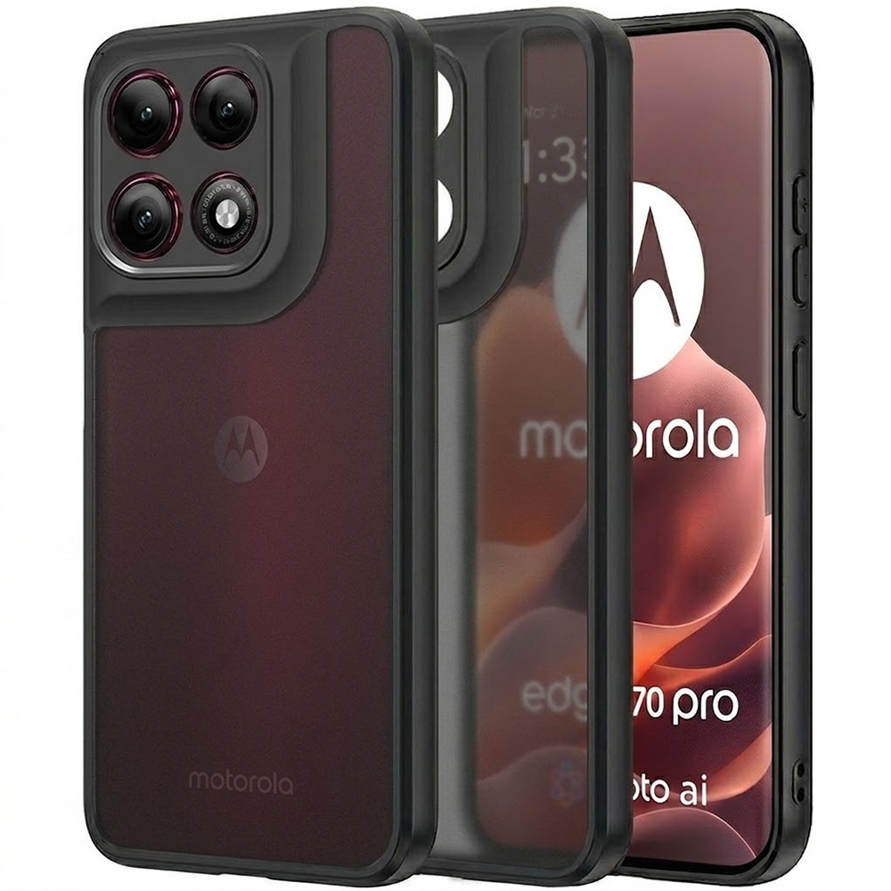 Hülle Für Motorola Edge 70 Pro, Fusion Hybrid, Mattschwarz