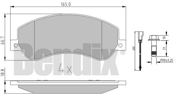 Bdx 510616 Bendix Ham-pads Vorne