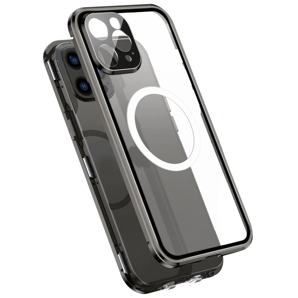 Magnetische Magsafe-hülle Mit Doppeltem Glas Für Iphone 13 Pro, Schwarz